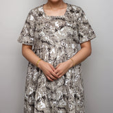 Premium Cotton Feeding Frock, Ankle Length, Tie-Up, Half Sleeve Sleepwear in Softest Cotton Fabric XL Free Size (Bra Size 34"-38" | 46”-48″ length)